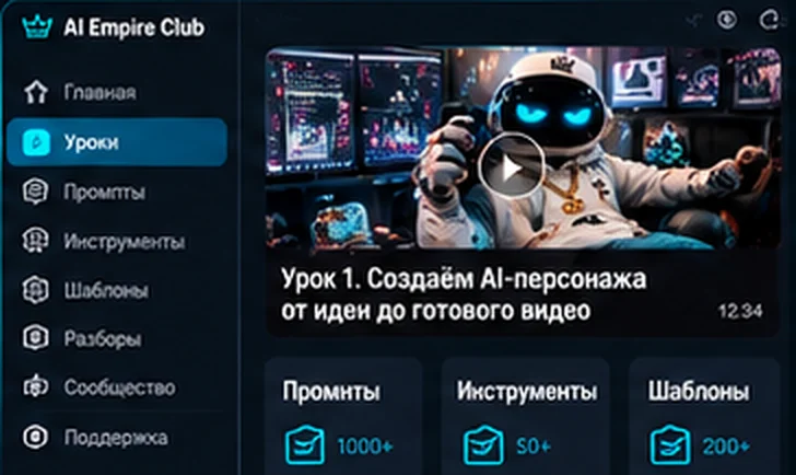 Интерфейс клуба: урок, промпты, инструменты, шаблоны